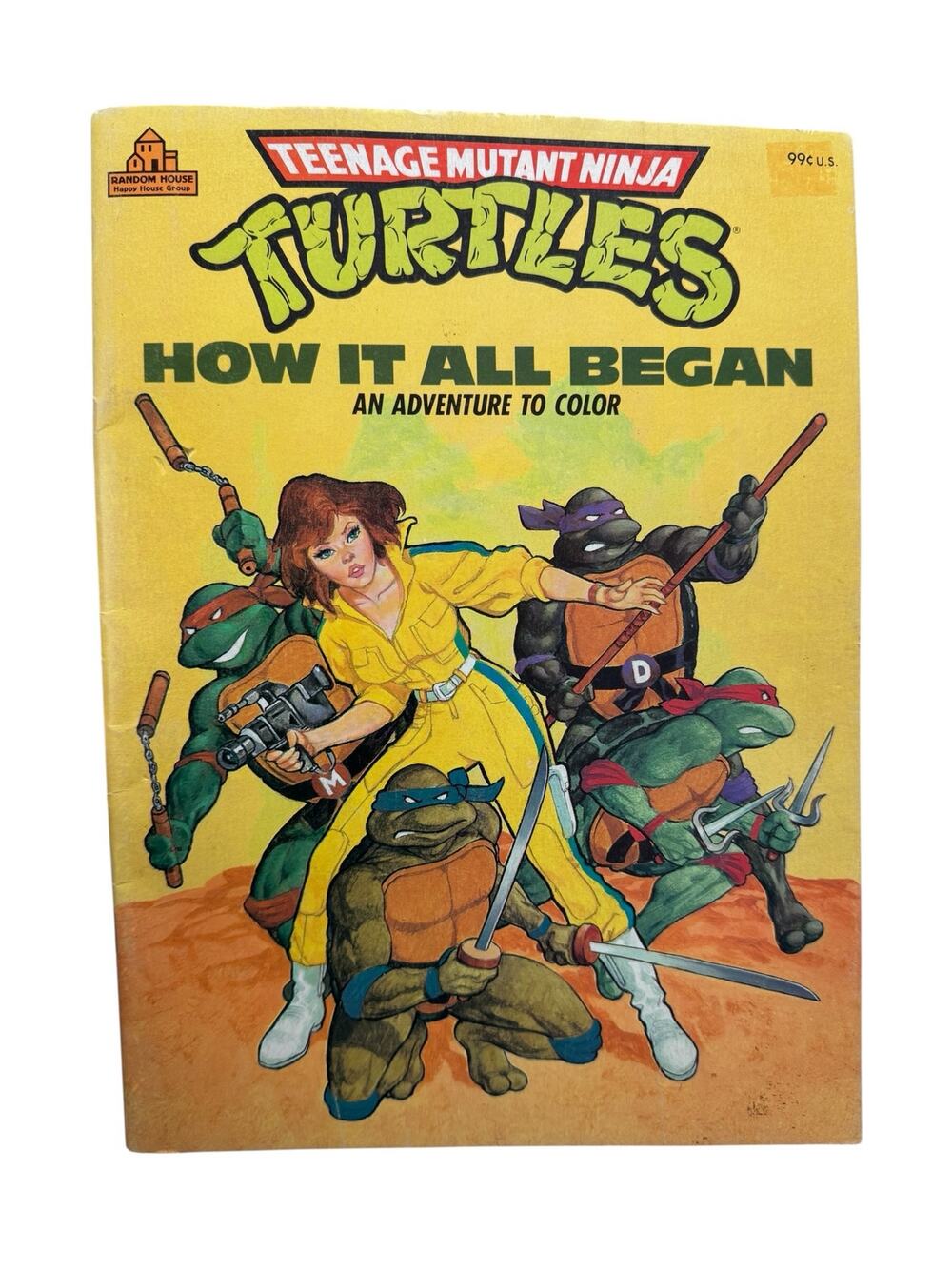 Vintage 1988 Teenage Mutant Ninja Turtles How It All Began Coloring Book USA